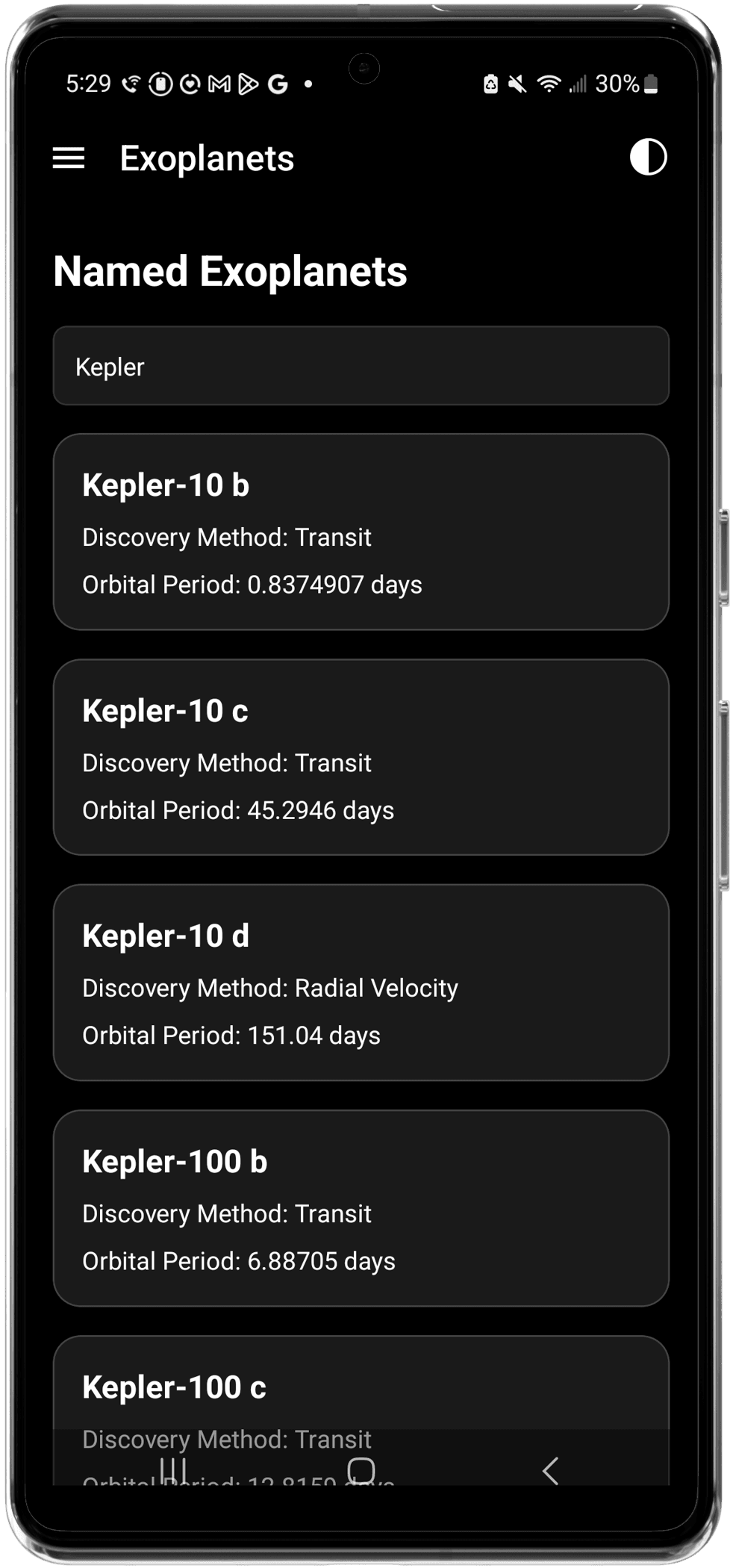 Quasar Data Page